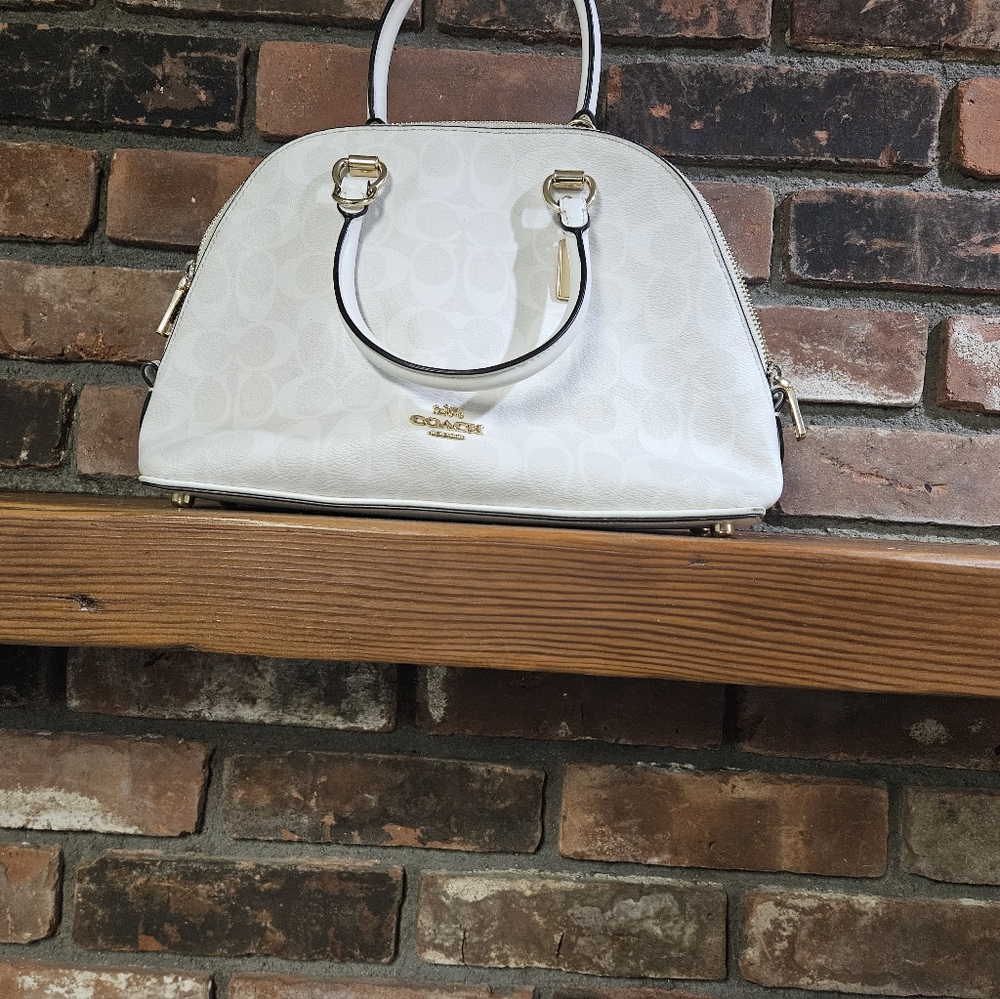 Off white leather Katy Coach Satchel. .
